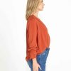 Clothing Sass Clothing | Vivienne Wrap Front Top Chestnut