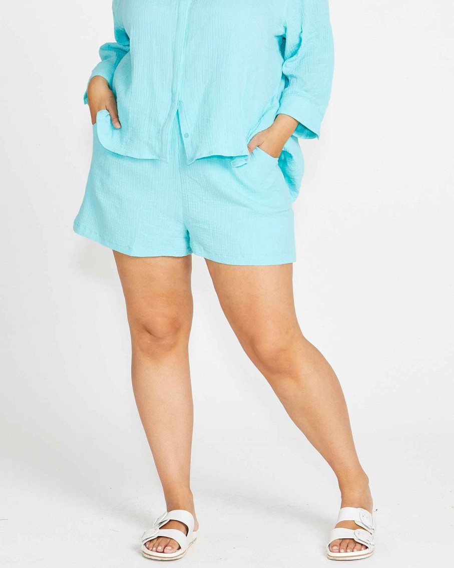 Clothing Sass Clothing | Felix Short Aqua