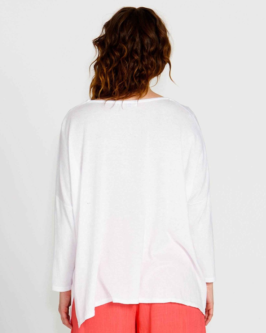 Clothing Sass Clothing | Shiv Batwing Knit White