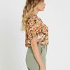 Clothing Sass Clothing | Valerie Frill Sleeve Top Fall Floral