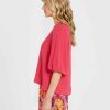 Clothing Sass Clothing | Roxanne Balloon Sleeve Top Berry