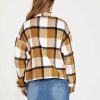 Clothing Sass Clothing | Augusta Cropped Shacket Tan Cream Check