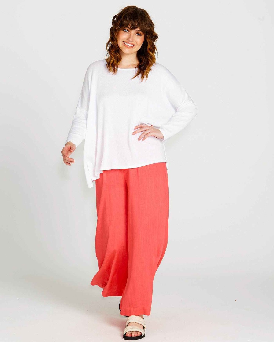 Clothing Sass Clothing | Francesca Wide Leg Pant Pink