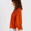 Clothing Sass Clothing | Francesca Relaxed Blouse Rust