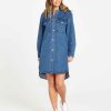 Clothing Sass Clothing | Nya Long Denim Shacket 80 Wash