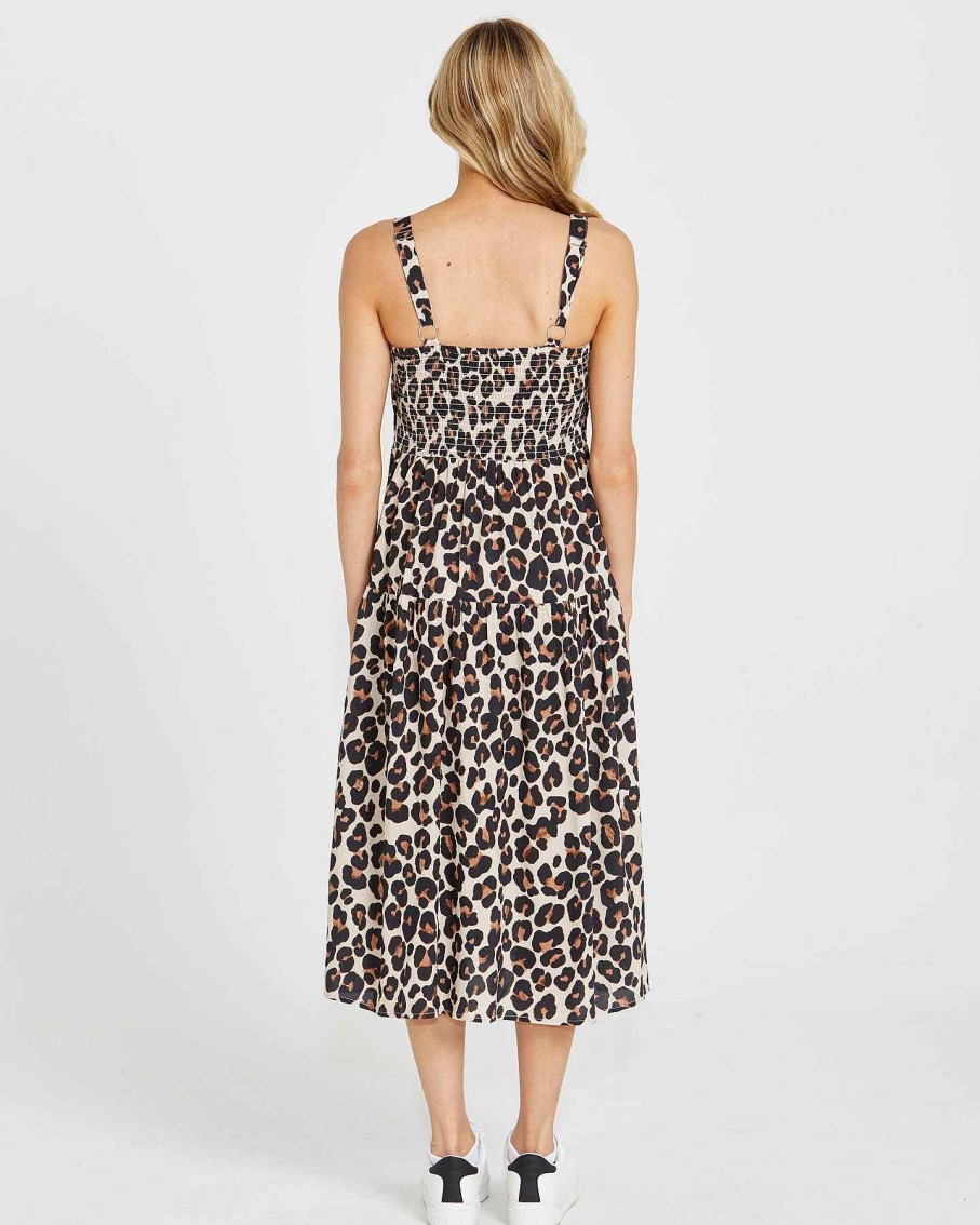 Clothing Sass Clothing | Kylie Panelled Sleeveless Dress Animal