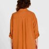 Clothing Sass Clothing | Zahlia Oversized Button-Up Lyocell Shirt Sandy Tan