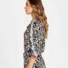 Clothing Sass Clothing | June 3/4 Ruffle Sleeve Top Patchwork Floral