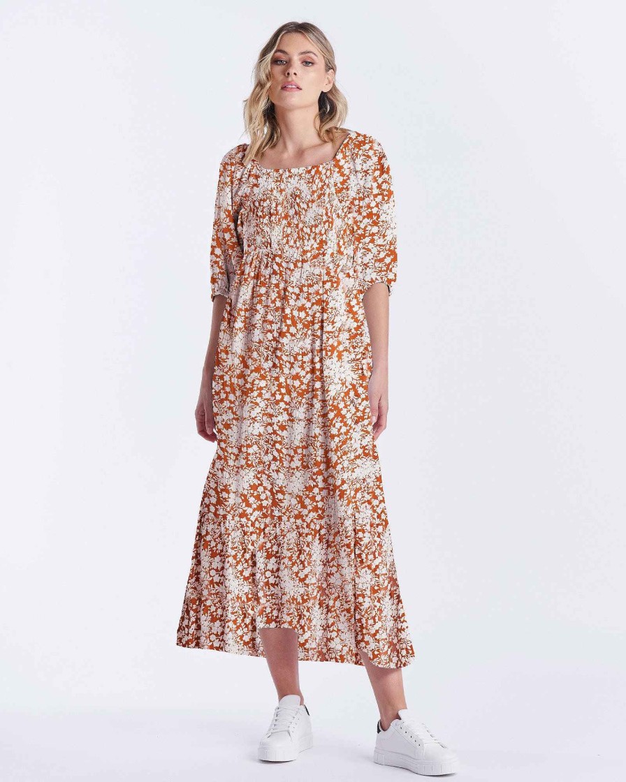 Clothing Sass Clothing | Liv Dress Rosewood Floral