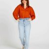 Clothing Sass Clothing | Francesca Relaxed Blouse Rust