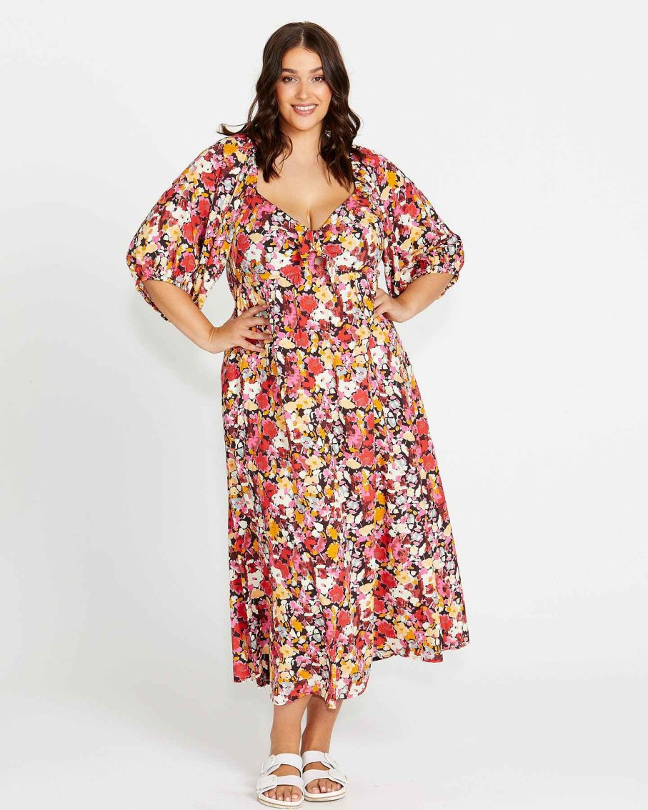 Clothing Sass Clothing | Arabella Maxi Dress Flower Print