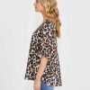 Clothing Sass Clothing | Kylie Relaxed Frill Sleeve Top Animal