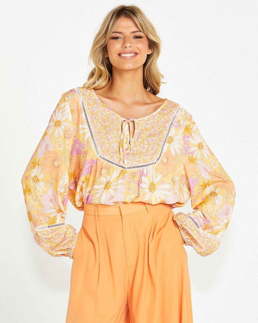 Clothing Sass Clothing | Montana Boho Blouse Mixed Floral