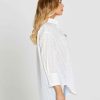 Clothing Sass Clothing | Sofia Oversized Embroidered Shirt White