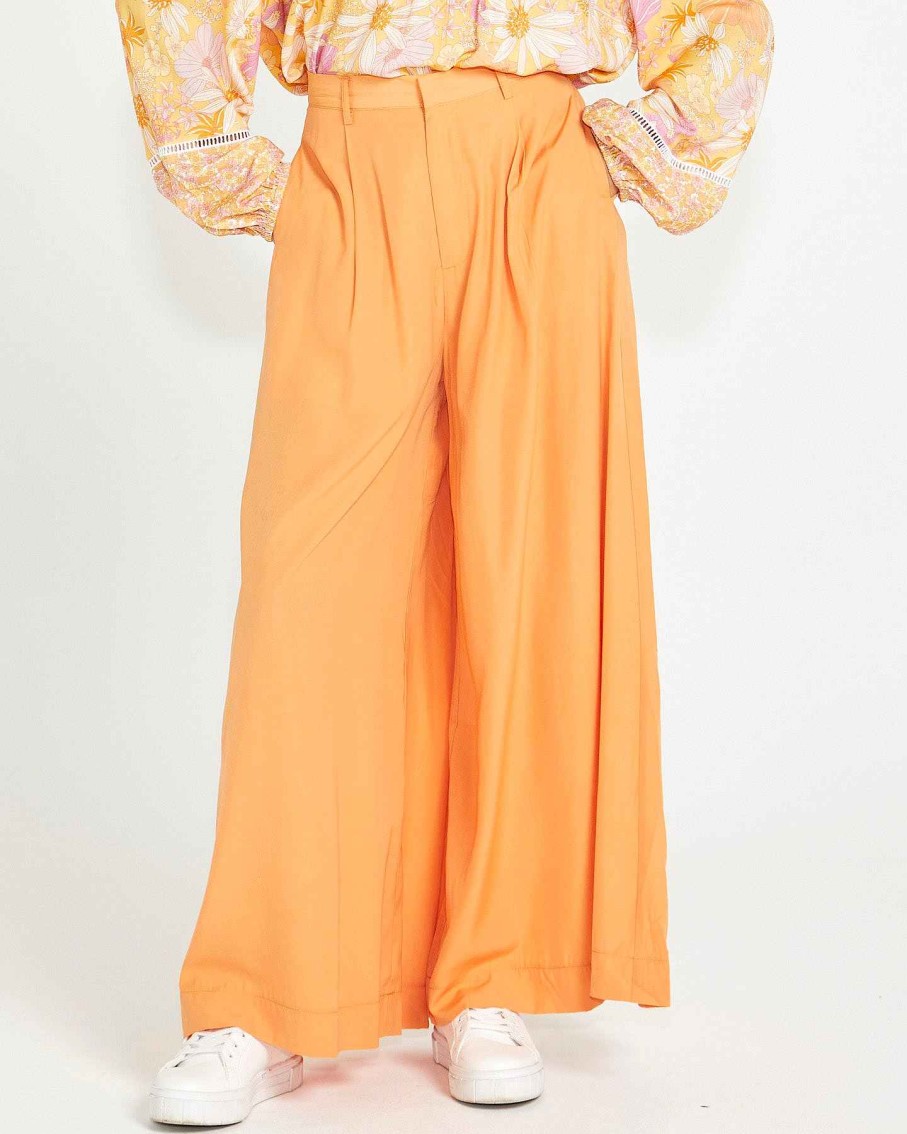 Clothing Sass Clothing | Lillian Palazzo Pant Melon