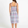 Clothing Sass Clothing | Soleil Tiered Midi Dress Pastel Check