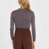 Clothing Sass Clothing | Madeline Lurex Knit Top Charcoal Pink