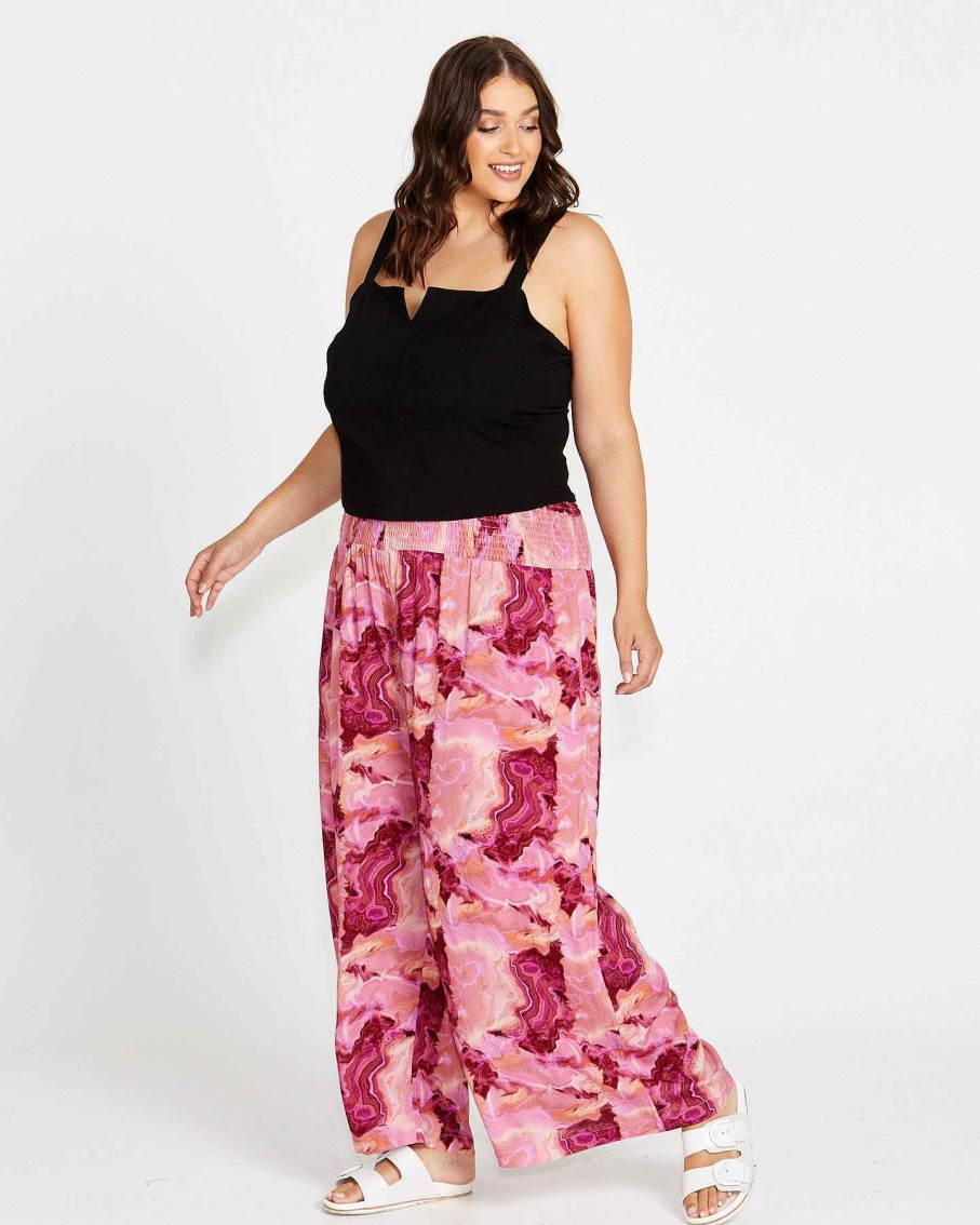 Clothing Sass Clothing | Remy Relaxed Pant Berry Marble