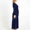 Clothing Sass Clothing | Brigitte Balloon Sleeve Maxi Dress Navy