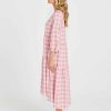 Clothing Sass Clothing | Stevie Tiered Midi Dress Pink Check