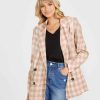 Clothing Sass Clothing | Pippa Blazer Mocha Check