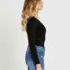 Clothing Sass Clothing | Anna One Sleeve Top Black