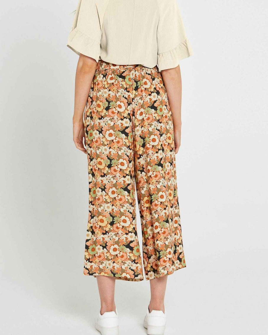 Clothing Sass Clothing | Valerie Belted Wide Leg Pant Fall Floral