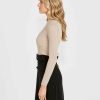 Clothing Sass Clothing | Madeline Lurex Knit Top Cream Gold