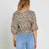 Clothing Sass Clothing | Emelia Balloon Sleeve Top Animal