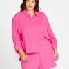 Clothing Sass Clothing | Felix Oversized Shirt Pink