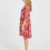 Clothing Sass Clothing | Yasmin Bubble Sleeve Mini Dress Berry Floral