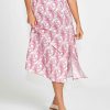 Clothing Sass Clothing | Jemima Midi Skirt Pink Paisley