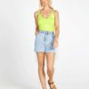 Clothing Sass Clothing | Kate Stretchy V Neck Basic Cotton Tank Green Lime