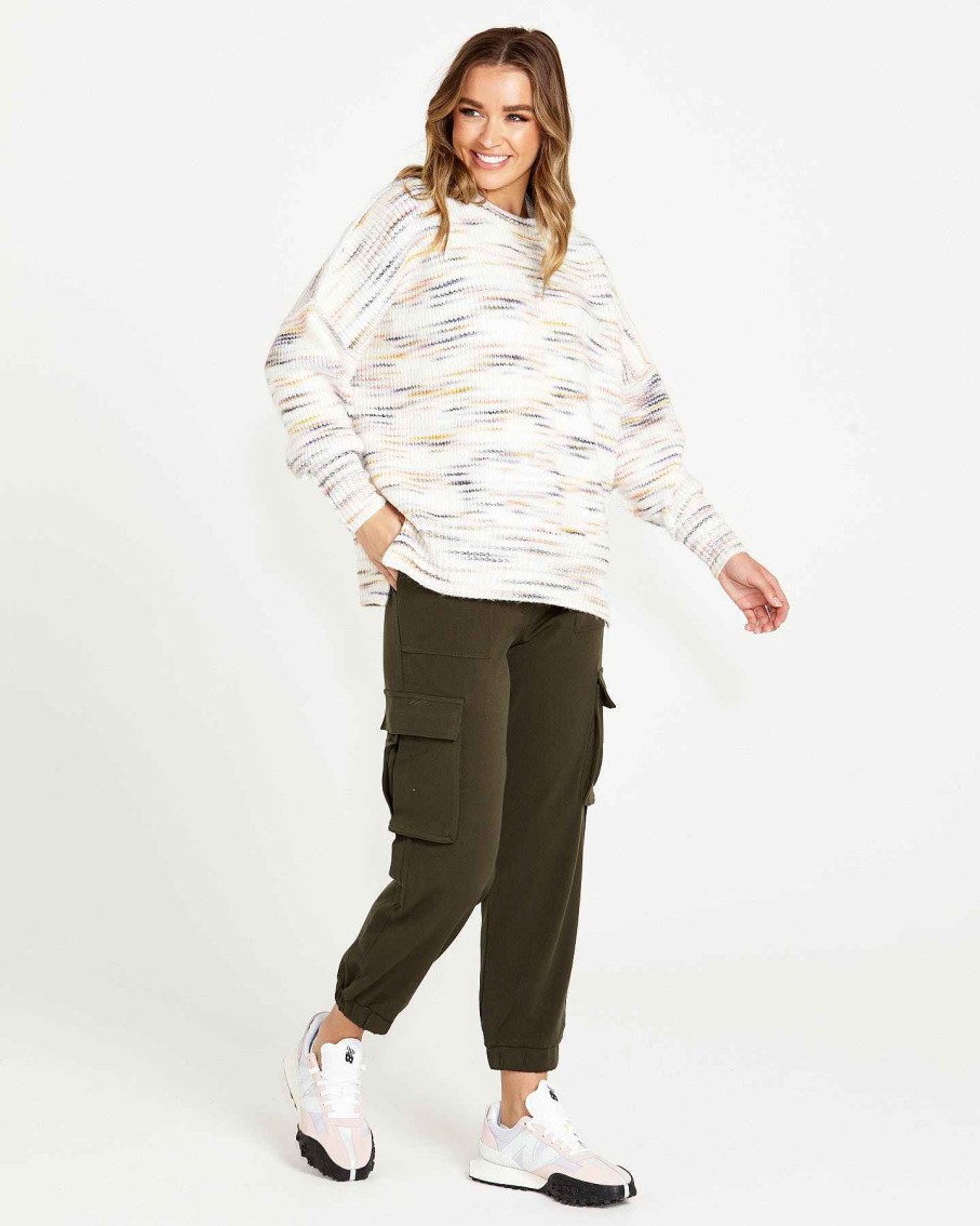 Clothing Sass Clothing | Pepper Space Jumper Rainbow Marle