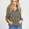 Clothing Sass Clothing | Tegan Shirred Boho Balloon Sleeve Top Black Floral Ditsy