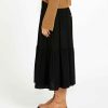 Clothing Sass Clothing | Montana Tiered Skirt Black