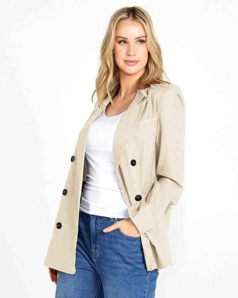 Clothing Sass Clothing | Pippa Jacket Natural