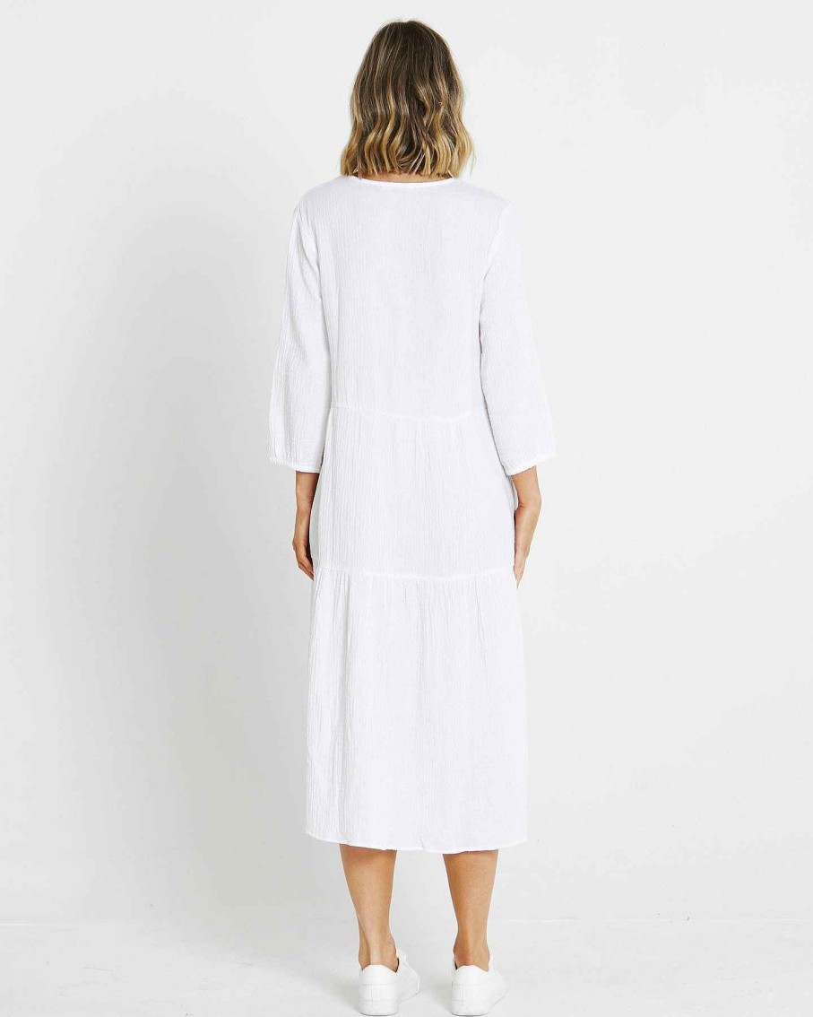 Clothing Sass Clothing | Layla Midi Dress White