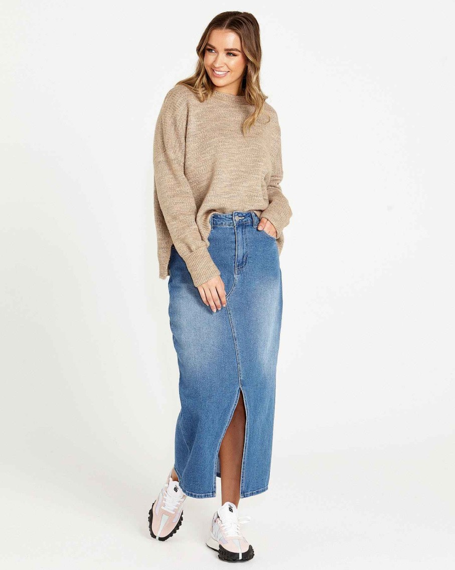 Clothing Sass Clothing | Kirsha Jumper Tan