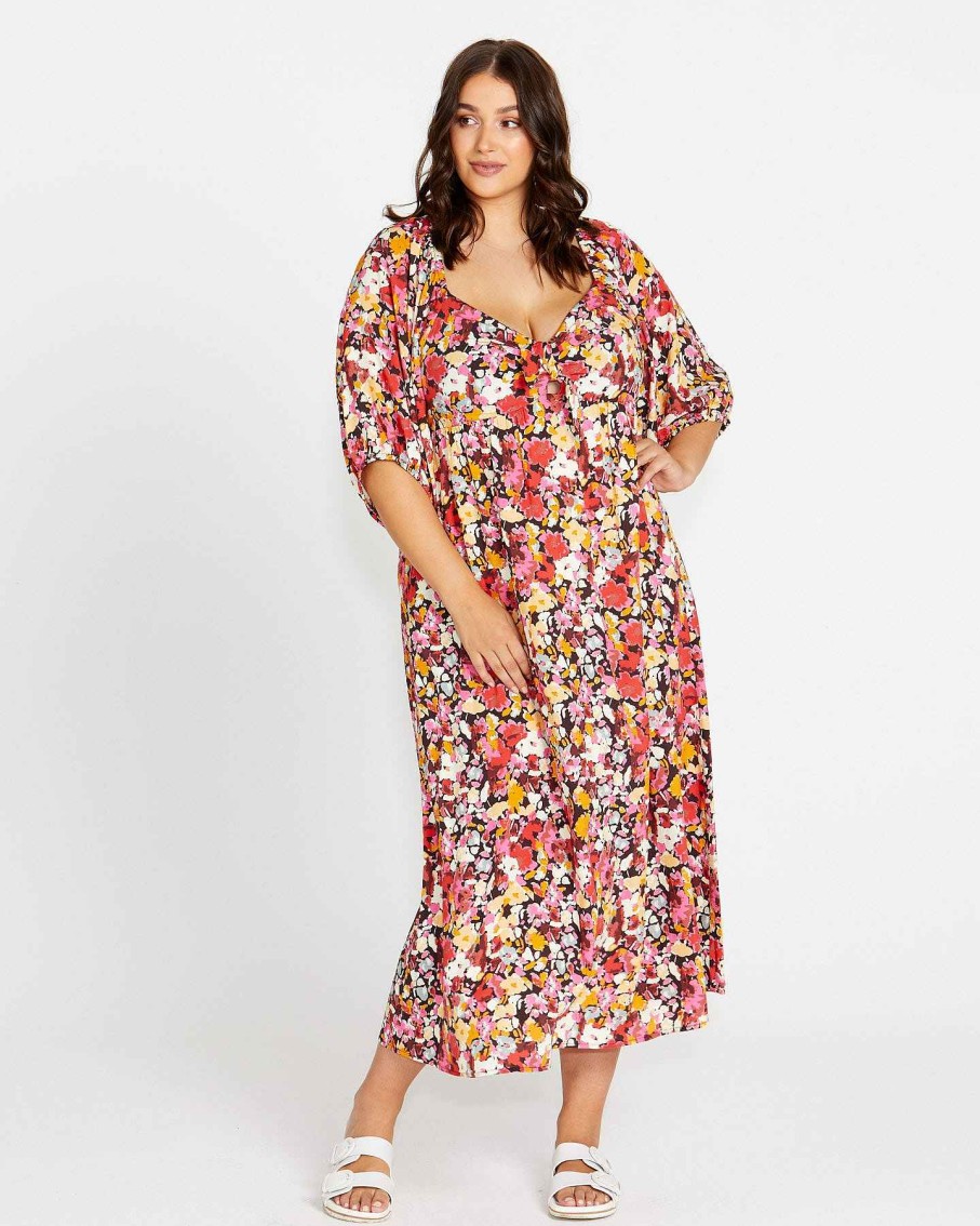 Clothing Sass Clothing | Arabella Maxi Dress Flower Print